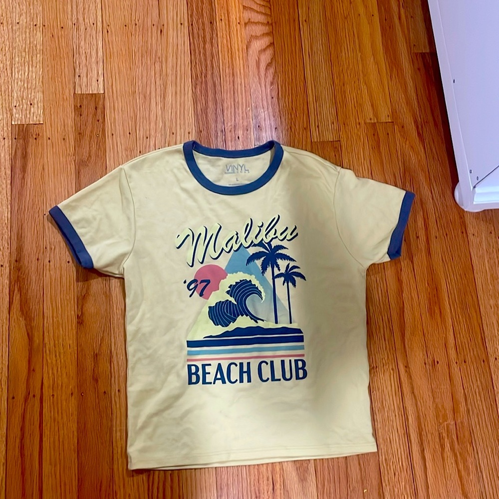 Yellow Malibu beach club crop top